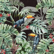 Tukane im Dschungel, schwarz