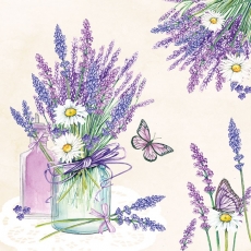 Schmetterlinge besuchen Lavendel in der Vase