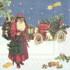 Nostalgischer Weihnachtsmann mit Auto