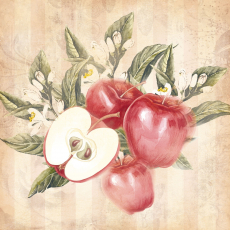 Saftige Äpfel mit Blüten