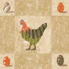8 Ostereier & 2 Hühner - Country Easter