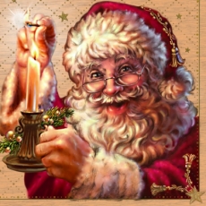 Weihnachtsmann mit Kerze - Father christmas with candle - Père Noël avec bougie