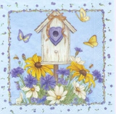 Vogelhäuschen, Schmetterlinge & Blumen -     Birdhouse , butterflies & flowers -