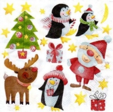 Santa, Pinguine & Rentier Rudy - Santa, reindeer Rudy & penguins - Père Noël, rennes Rudy & pingouins