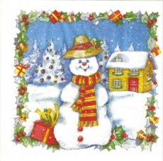 Freudiger Schneemann  - Happy Snowman - Bonhomme de neige heureux