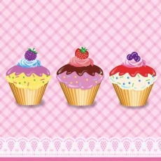 Erdbeer- Brombeer- & Blaubeertörtchen - Fruit Cupcakes - Petits gâteaux aux fruits