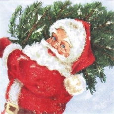 Santa mit Weihnachtsbaum - Santa Claus with tree - Père Noël avec larbre de Noël