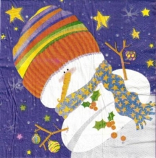 Bunter Schneemann - Colorful Snowman - Bonhomme de neige multicolore
