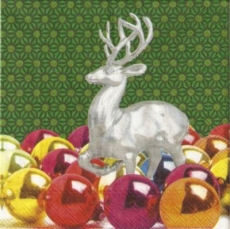 Silberner Hirsch & weihnachtskugeln - Silver Deer & X-mas balls - Argent Stag & babioles de Noël