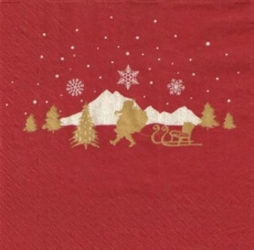 Santa in veschneiter Nacht - Santa in snowy night - Père Noël dans la neige Nuit