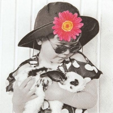 Blumenmädchen mit Hase - Flower girl with bunny - Fille de fleur avec le lapin
