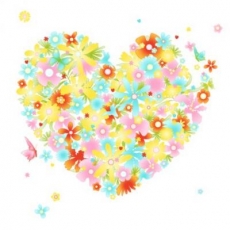 Blüten-Herz & Schmetterlinge - Flower Heart & Butterflies, Flower Love - Coeur de fleur et de papillons