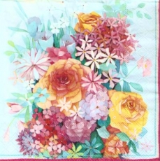 Bunte Blumenpracht mit Rosen - Colorful flowers with roses - Fleurs colorées avec des roses