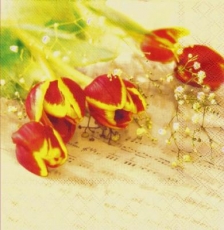 Wunderschöne Tulpen auf Noten, Musical Flowers - Beautiful tulips on notes - Belles tulipes sur notes