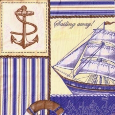 Anker & Schiff, Sailing away gelb - Anchor & Ship - Ancre & Bateau