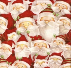 Collage von lustigen Weihnachtsmännern - Collage of funny Santa Claus - Collage de drôle Père Noël