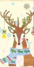 Fuchs und Hirsch mit Baumschmuck - Fox and deer with tree ornaments - Fox et le cerf avec des ornements darbre