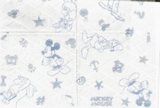 Mickey Mouse, Minnie, Pluto, Goofy, Donald & Daisy, Motiv hellblau - Motif lightblue - Bleu clair motif