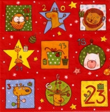 Weihnachtskalender mit lustigen Tieren - Christmas calendar with funny animals - Calendrier de Noël avec de drôles danimaux