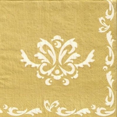 Weißes Muster & Rahmen auf Gold - White pattern & frame on gold - Blanc Motif & Cadres sur l or