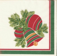 Weihnachtsgesteck mit Kugeln & Glocke - Christmas wreath with balls and bell - Guirlande de Noël avec des boules et la cloche