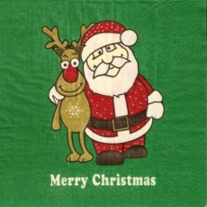 Lustiger Weihnachtsmann & Rentier - Funny Santa Claus & Reindeer - Père noël drôle & renne -