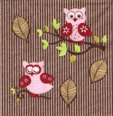 Pinke Eulen im Herbst - Pink Owls in autumn - Hiboux roses en automne