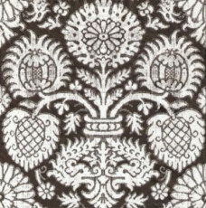 Altes Blumenmuster schwarz-weiß - Old floral pattern black-white - Vieux motif floral noir-blanc