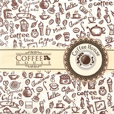 Coffee House, Kaffee-Sorten, Geschirr - Coffee varieties, dishes - Variétés de café, plats