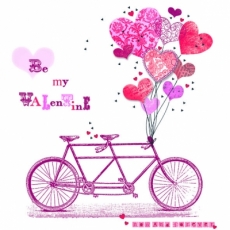 Fahrrad, Tandem & viele Herzen - Bicycle, Tandem & many hearts, Be my valentine - Vélos, tandem & beaucoup de cœurs