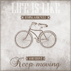 Das Leben ist wie Fahrrad fahren, um in der Balance zu bleiben muß man sich bewegen - Life is like riding a bicycle - To keep you balance you must keep moving - La vie est comme une bicyclette - Pour