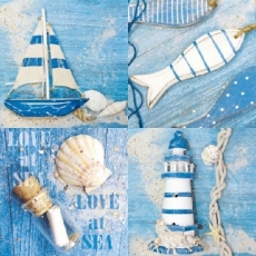 Boot, Fisch, Flaschenpost, Leuchtturm - Love at sea - Boat, fish, bottle, Lighthouse - Bateau, poissons, bouteille, Phare