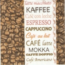 Kaffee, Latte Macchiato, Café con leche, Espresso, Cappuchino. Café au lait, Café latte, Mokka, Caffè doppio, Café americano