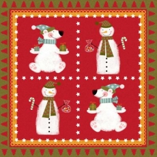 2 Winterfreunde, Schneemann und Eisbär - 2 Winter friends, snowman & polar bear - 2 amis dhiver, bonhomme de neige et lours polaire