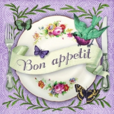 Bon appetit! - Wunderschöner Teller, Vogel & Schmetterlinge - Beautiful dish, Bird & Butterflies - Beau plat, doiseaux & papillons