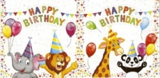 Elefant, Löwe, Giraffe & Panda feiern - Elephant, lion, giraffe & panda celebrate - Léléphant, lion, girafe & panda fêtent