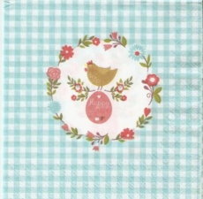 Huhn, Ostern im Landhausstil - Happy Easter & Chicken  folk art style - Style dart de gens de Poulet & de Pâques heureux