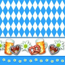 Münchner Oktoberfest, Edelweiss, Bayerische Brotzeit mit Brez n, Weizenbier, Weißwurst - Oktoberfest, Bavarian snack with pretzels, wheat beer, white sausage - Oktoberfest, casse-croûte bavarois avec