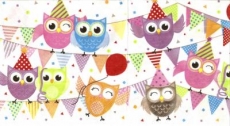 Eulen feiern - big owl party - grande partie des hiboux