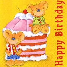 Mäuse & Kuchen - Mice and cake - Souris et gâteau Happy Birthday