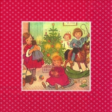 Nostalgische Wiehnachtsbescherung, rot - Nostalgic Christmas presents, red - Nostalgique de Noël présente, rouge