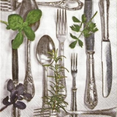 Silberbesteck und Kräuter - Silver Cutlery and herbs - Argent Couverts et herbes