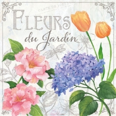 Hibiskus, Hortensie, Tulpe & Libelle - Hibiscus, hydrangea, tulip & dragonfly - Hibiscus, Hortensie, tulipe & libellule - Fleurs de JArdin