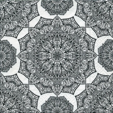 Muster schwarz/weiß indische Blüte - Pattern black / white Indian flower - Modèle noir / blanc la fleur indienne