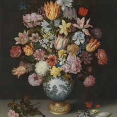 Blumenstrauß in Vase des Malers Ambrosius Bosschaert -  Bouquet of flowers in the vase of the artist Ambrosius Bosschaert - Bouquet dans un vase de lartiste Ambrosius Bosschaert