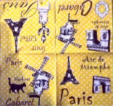 Paris, Eiffelturm, Cabaret, Katze... - Paris Eiffel Tower, Cat - PAris, Tour Eiffel, Cabaret, Chat,  Arc de Triumph