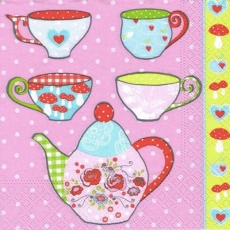 Bunte Tassen & Kanne - Colorful cups & pot - Tasses multicolores et pichet