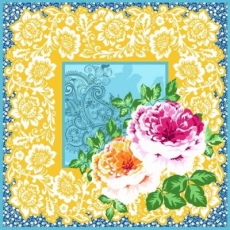 Wunderschönes Muster & Blumen - Beautiful pattern & flowers - Beau motif et fleurs