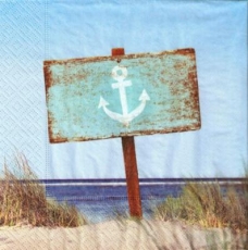 Ankerschild in den Dünen - Anchor sign in the dunes - Plaque d ancrage dans les dunes