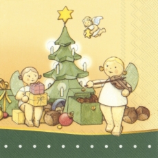 6 Engel am Weihnachtsbaum, Schnitzen, Holz - 6 Angels at the Christmas tree, carving, wood - 6 ange sur larbre de Noël, la sculpture, le bois